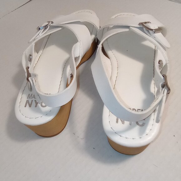 Madden NYC White Platform Wooden Heeled Girls Size 4 - Picture 10 of 15